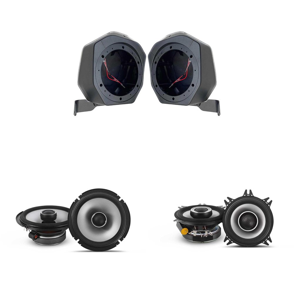 Alpine Bronco S2-S40 - Next-Generation S-Series 4" & S2-S65 6.5" Coaxial Bundle & BR-B65U 6.5" Rear Speaker-Pod Add Ons