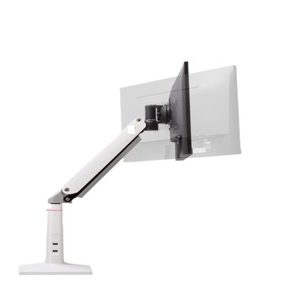 ADBWEKKF F37 22-37" 4-12kg Folding Air Press Gas Spring Vesa Mount LCD LED Monitor Desktop Stand Clamp Grommet Base TV Desktop Mount(White)