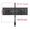ADBWEKKF DL-T902-280 Desktop Stand Full Motion 360 Degree Steel Dual Monitor Holder 10"-27" Clamp Base Monitor Mount Arm Loading 12kgs view 2