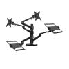 ADBWEKKF OLL-50L All-in-one 4 Arms Aluminum 10"-17" Laptop + 10"-32" Monitor Desktop Stand and Keyboard Tablet Clamp Mount Full Motion(OLL-60L) view 1