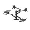 ADBWEKKF OLL-50L All-in-one 4 Arms Aluminum 10"-17" Laptop + 10"-32" Monitor Desktop Stand and Keyboard Tablet Clamp Mount Full Motion(OLL-60L) view 2