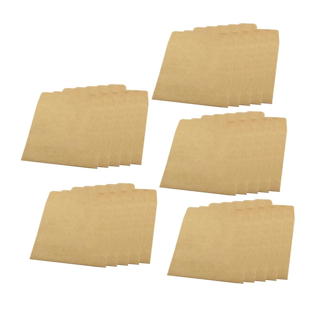 Hemobllo 25Pcs Kraft CD Envelopes Multi Function CD Storage Bags for Easy Organization and Lightweight CD Pockets to Protect Your Collection for Music Enthusiasts
