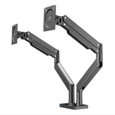 Aluminum Alloy 22"-32" Dual LCD LED Monitor Mount Gas Spring Arm Full Motion Monitor Holder Support Load 3-15 Kgs Each