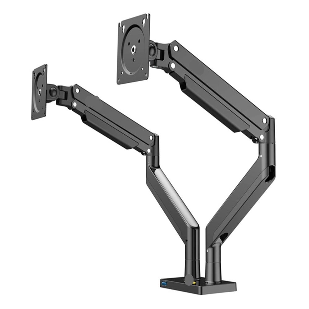 Aluminum Alloy 22"-32" Dual LCD LED Monitor Mount Gas Spring Arm Full Motion Monitor Holder Support Load 3-15 Kgs Each