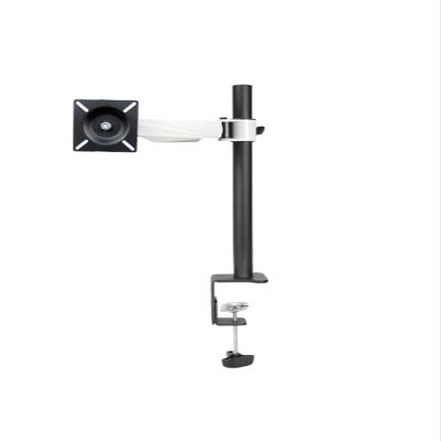 ADBWEKKF DL-S901 10-27" Steel Single Arm LCD Tv Table Mount Tilt 360 Rotate Monitor Desktop Stand Vesa 75 100 Full Motion Bracket(DL-T901 White)