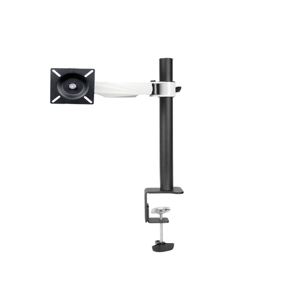 ADBWEKKF DL-S901 10-27" Steel Single Arm LCD Tv Table Mount Tilt 360 Rotate Monitor Desktop Stand Vesa 75 100 Full Motion Bracket(DL-T901 White)