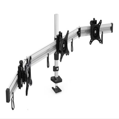 MP230GL Aluminum Alloy 15-27 Inch Triple Monitor Holder Desktop Grommet Mount Full Motion Seamless Screen Monitor Mount Bracket