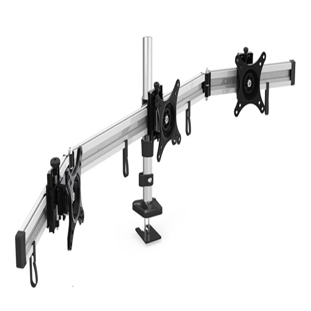 MP230GL Aluminum Alloy 15-27 Inch Triple Monitor Holder Desktop Grommet Mount Full Motion Seamless Screen Monitor Mount Bracket