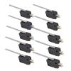10Pcs Waterproof 250V 16A KW7-9 Small Micro Switch Stroke Two feet with Metal Long Rod Limit Micro Switch view 1