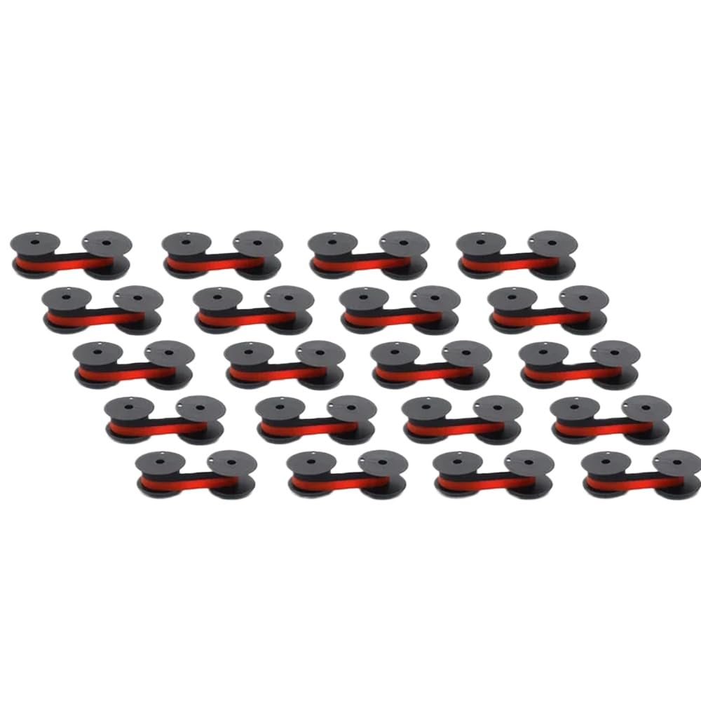 YUthNX 10pcs Compatible GR24 Typewriter Carbon Ribbon Black Red Ink Cartridge for Cash Register and Calculator Spool Ribbon(GR24 Black Red 20pcs)