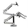 ADBWEKKF Desktop Full Motion 17-32inch Monitor Holder Mount +10-17inch Laptop Support Mechanical Spring Dual Arm Max.Loading 10kgs Each(Black 45cm Pole) view 1