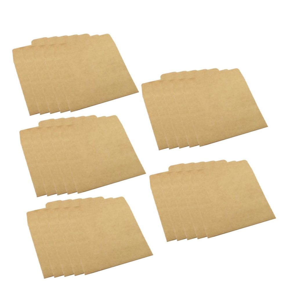 GLEAVI 25Pcs Kraft CD Bags Household CD Pockets for Sealing and Storing Disc Collections Practical Home Accessory for Organizing and Protecting
