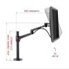 ADBWEKKF OL-2 10-32" Aluminum Double Arm Dual Monitor Desktop Stand Screen Table Holder Computer Mount 360 Rotate Clamp Grommet Base(Silver) view 3