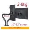 ADBWEKKF OZ-2 10-32" Air Press Gas Strut Tilt LCD Desktop Mount Swivel 2-8KG Double Monitor Table Stand with Clamp Grommet Base(Silver) view 3