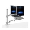 ADBWEKKF OL-3L Aluminum Height Adjustable Desktop Dual Arm 17-32 Inch Monitor Holder+12-17 Inch Laptop Holder Stand Full Motion Mount Arm(OL-3L-B) view 2