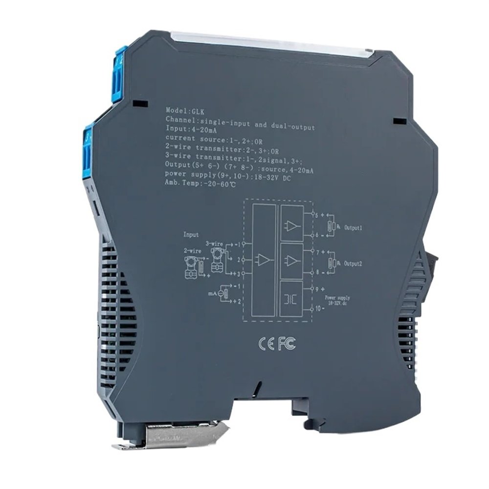 CSCPEXCZ Signal Isolator 4-20mA to 0-10V 0-5V 1-5V 1 in 1 Out Analog Signal Converter 4-20mA to RS485 Relay DC24V Signal Isolator(1IN3OUT,Input 0-10V_4-20MA and 2- Relay_DC 18-32V)