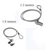1Pcs Lock Laptop Computer Password Lock 1.2 Meters /1.1 Meters Wire Rope Protection Keys Lock Accessories(A1Pcs 1.2 meters) view 4