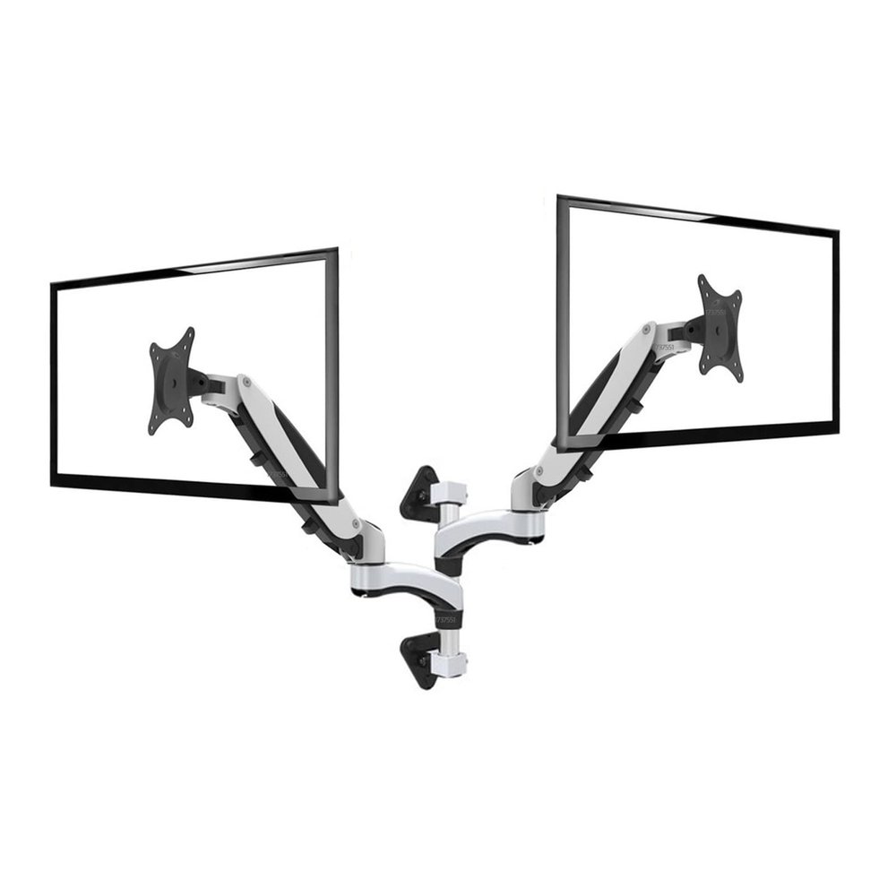 DL-FE160W-D 8kg Gas Spring 2 Arm 10" 23" 27" Tiltable 360 Rotate Aluminum LCD Wall Mount Swivel Doublemonitor Screen Wall