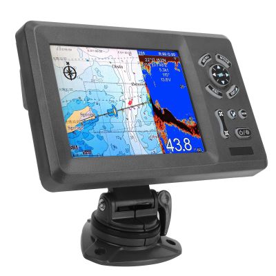 CFTGIW 7in Marine Plotter Built in Fish Finder Colored LCD Display Split Screen IP66 Boat Navigation Locator Marine PlotterGPS PlotterBoat PlotterMarine LocatorBoat Navigation