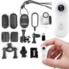 4k Mini Body CameraSmall WiFi Action CameraSports Cam WearableMagnetic Necklace Thumb Camera for Lecture, Cycling, Travel, Pet Walking Outdoors Activities (4K White-64G) view 1