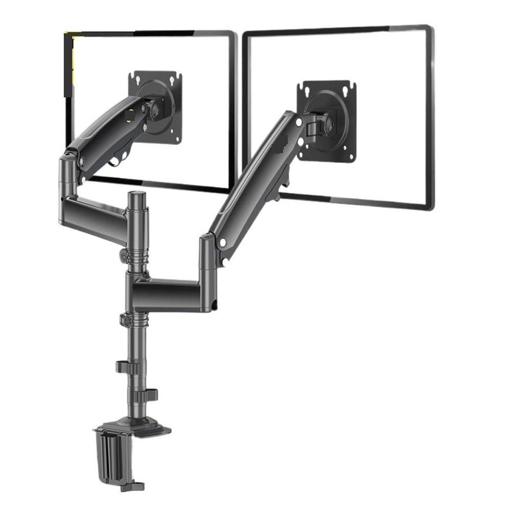 ROREAJVH H180 22" - 32" Gas Spring Dual Monitor Desk Stand Arm Full Motion LCD TV Stand 2-12kg Long Arm Clamp Grommet(2020 x-axis-s)