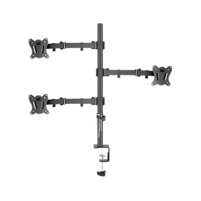 (80cm) DL-T902-380II Full Motion Three Monitor Desktop Stand Holder 10"-27" Clamp Grommet Hole Base PC Mount Foldable Arm 12kg(DL-T902-380II)