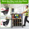 SELEWARE Heavy-Duty 8-Rod Wire Spool Rack  400lb Capacity Cable Caddy & Dispenser with Locking Wheels, Adjustable Spool Rods for Electrical, Industrial & Retail Use view 3