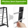 SELEWARE Heavy-Duty 8-Rod Wire Spool Rack  400lb Capacity Cable Caddy & Dispenser with Locking Wheels, Adjustable Spool Rods for Electrical, Industrial & Retail Use view 4