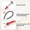 24" Magnetic Pickup Tool with 4-Claw Grabber, Flexible Retrieval Tool, Bendable Hose Reacher Pickup Sweeper, Flexible Long Handy Reaching Assist Tool for Litter Pick Home Sink Drain Grabber view 4