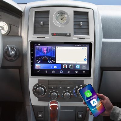 Android Car Stereo for Chrysler 300/300C 2004 2005 2006 2007 2008 2009 2010 2011 with Carplay Android Auto, 9'' Touch Screen with GPS, Mirror Link, Bluetooth, WiFi, DSP, FM/RDS Backup Camera
