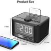 HeiDD Digital Alarm Clock Radio - Multi-Function Card Music Player,Smart Alarm Clock, Radio,Mobile Phone Tablet USB Charging Full Screen(White) view 2