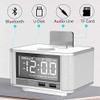 HeiDD Digital Alarm Clock Radio - Multi-Function Card Music Player,Smart Alarm Clock, Radio,Mobile Phone Tablet USB Charging Full Screen(White) view 3