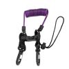 Drfeify Diving Camera Lanyard with Spring Design, High Elasticity, 304 Stainless Steel Wire, Quick Release Hooks, Purple view 2