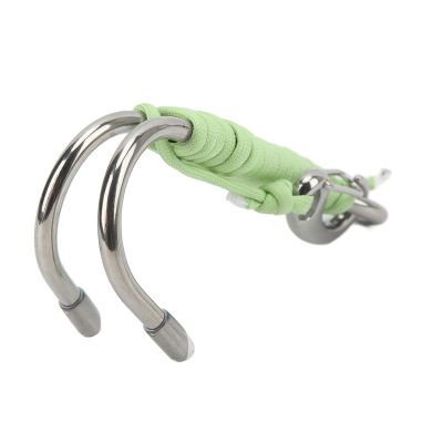 Drfeify Double Crochet with Stainless Steel Drift for a Stable Underwater Position, Suitable for Night Divers, 316 in Stainless Steel + Brin 7 Cord (Luminous Light Green)
