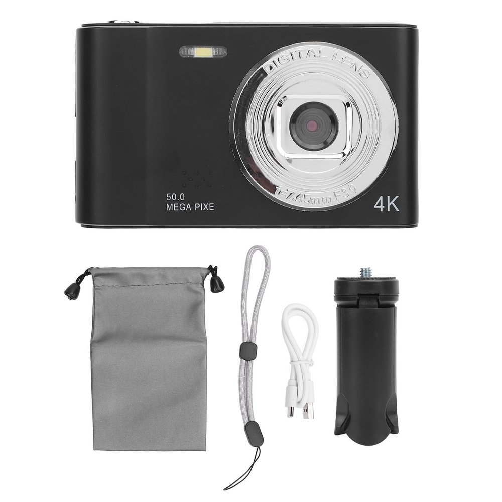 2.4 Inch Compact Digital Camera with 8X Zoom, 50MP Photo and 4K Video Recording for Home and School Adventures (No Memory Card)