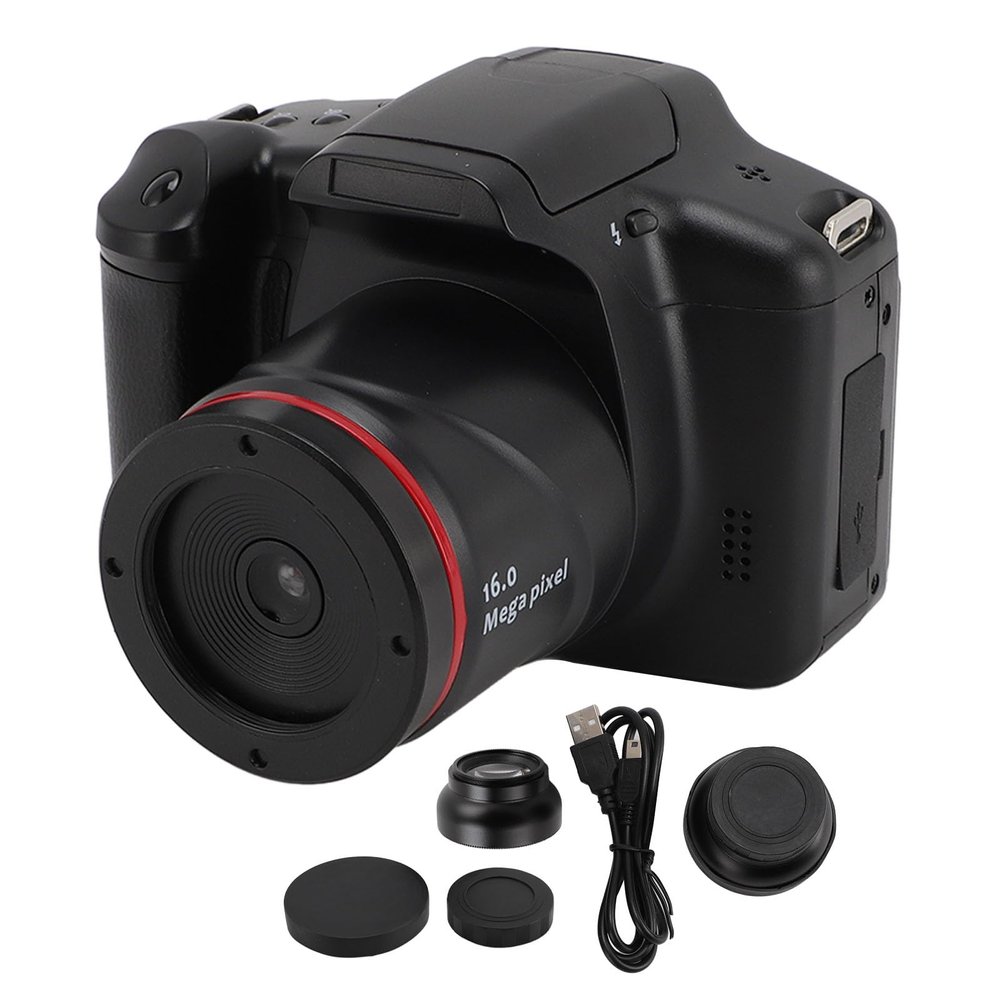 16MP Compact Digital Camera with 180 Degrees Flip Screen, 16X Digital Zoom, HD 1080P Video, Multi Axes Image Stabilization, for Travel and Vlogging