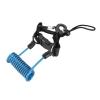 Drfeify Diving Coil Lanyard with Dual Hooks, Steel Wire Construction, Quick Release, Blue view 2