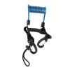 Drfeify Diving Coil Lanyard with Dual Hooks, Steel Wire Construction, Quick Release, Blue view 3