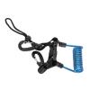 Drfeify Diving Coil Lanyard with Dual Hooks, Steel Wire Construction, Quick Release, Blue view 4