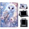 for Lenovo Tab M9 Case 9 Inch 2023 / Tablet Nook 9" (2024),360 Degree Rotating Case Protective Cover with Kickstand and with Magnetic Closure,White Owl view 1
