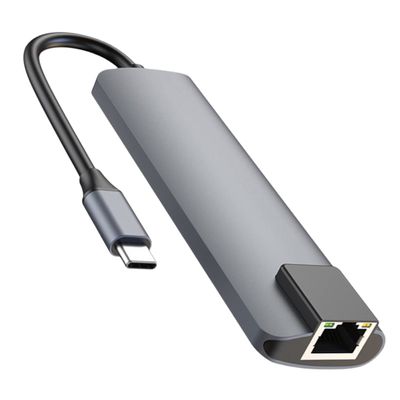 LALAFINA Type C Multi Port Adapter Hub with Pd Charging Port Compact USB Hub for Laptop Connectivity No Driver Required Durable Design for Enhanced Performance
