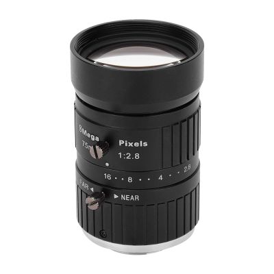 8MP Industrial Camera Lens, C Mount, 75mm Length, 1in Image Format, Manual Iris for Precise Imaging
