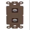 RiteAV - 2 Port Coax Cable TV- F-Type Wall Plate - Rocker [Brown/Brown] view 1