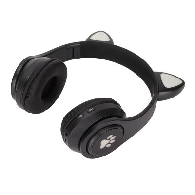 aqxreight Glowing Cat Ears Headphone Bass Foldable Headwear Breathing Lamp Headset. The. Rich. and. Bass. a. Sound. Quality. Moving. of. has. Unit. Strong. Experience. 40mm. Listening. (Black)