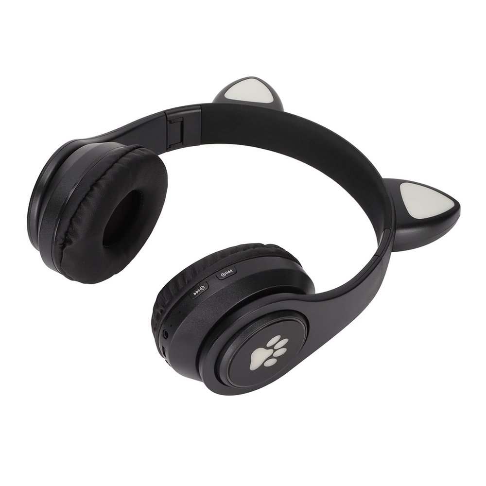 aqxreight Glowing Cat Ears Headphone Bass Foldable Headwear Breathing Lamp Headset. The. Rich. and. Bass. a. Sound. Quality. Moving. of. has. Unit. Strong. Experience. 40mm. Listening. (Black)