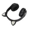 aqxreight Glowing Cat Ears Headphone Bass Foldable Headwear Breathing Lamp Headset. The. Rich. and. Bass. a. Sound. Quality. Moving. of. has. Unit. Strong. Experience. 40mm. Listening. (Black) view 3
