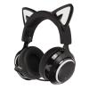 aqxreight Cat Ear Gaming Headset RGB Light Headpho with Retractable 120 Degree Rotatable Mic for Lap PCs Black Ferent Environments HeadsetCat Ear HeadsetCat Gaming Headset (Black) view 2