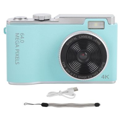 4K 64MP Digital Camera with 16x Zoom, 2.4 Inch IPS Screen, Built in Mic, Ideal for Teens and Beginners, Compact Travel Camera for Memorable Moments (64GB)