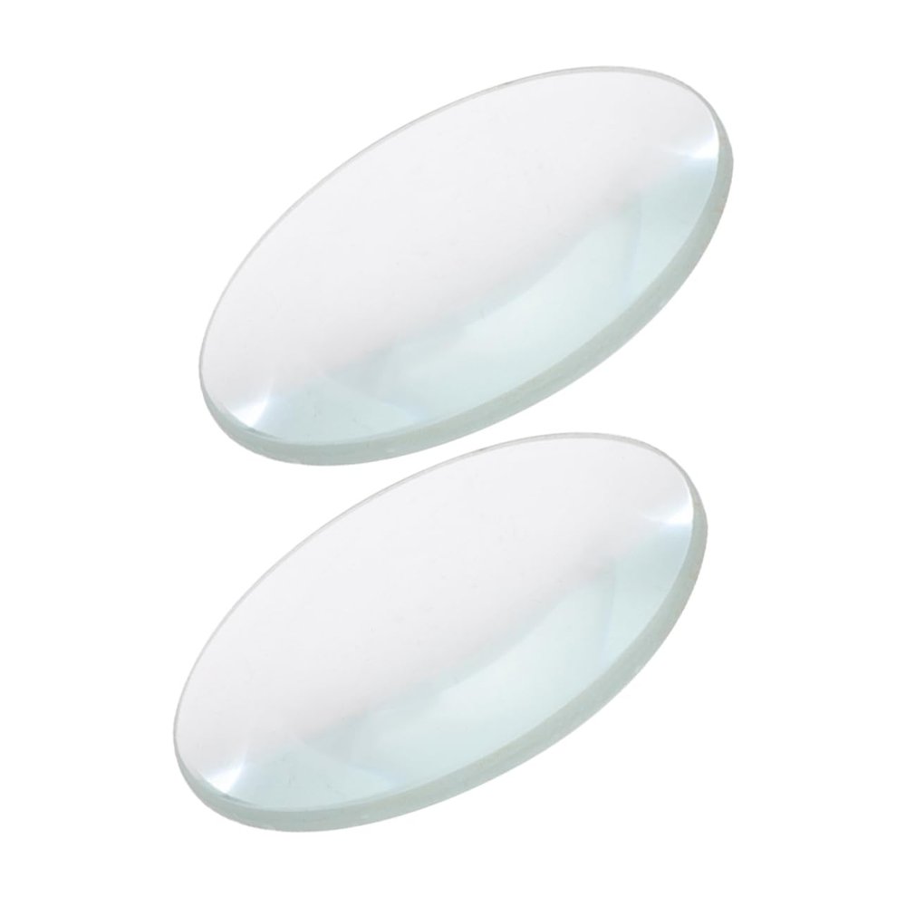 FELTECHELECTR 2pcs Double Convex Lens 30mm Diameter 50mm Focal Length Optical Glass for Physics Experiments and Educational Tools