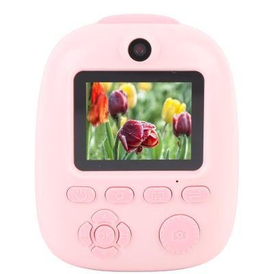 VELATEMOR Instant Camera, 26MP HD Round Design Portable Instant Camera for Toddlers for Birthday Gifts (Pink)